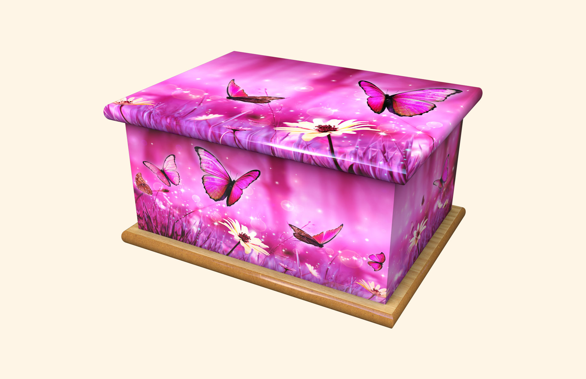 Perfect Pink adult ashes casket